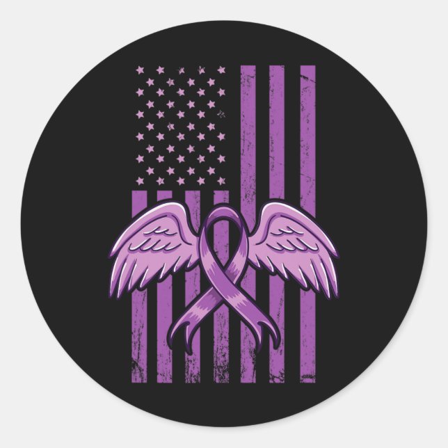Awareness Ribbon Flag 2  Classic Round Sticker (Front)
