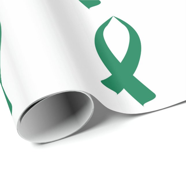 Awareness Ribbon (Green) Wrapping Paper (Roll Corner)