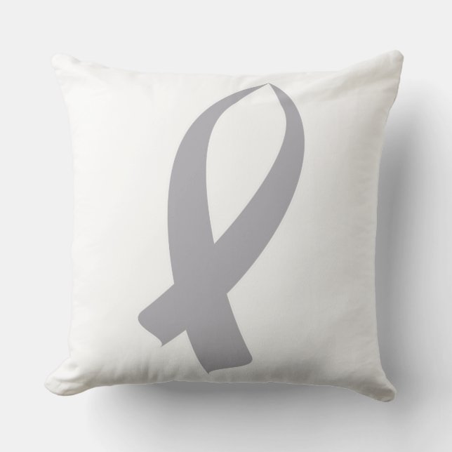 Awareness Ribbon (Grey) Cushion (Front)