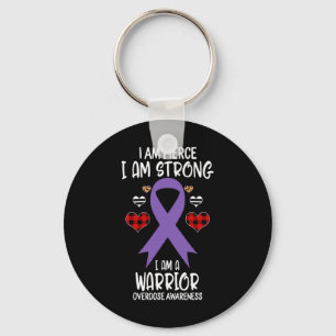 Awareness Ribbon I Am Fierce Strong Warrior Leopar Key Ring