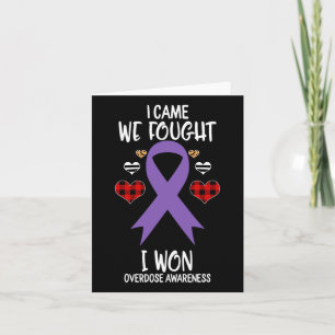 Awareness Ribbon I Came We Fought I Won Christmas Card