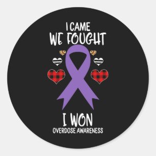 Awareness Ribbon I Came We Fought I Won Christmas Classic Round Sticker