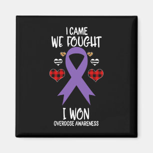 Awareness Ribbon I Came We Fought I Won Christmas  Magnet