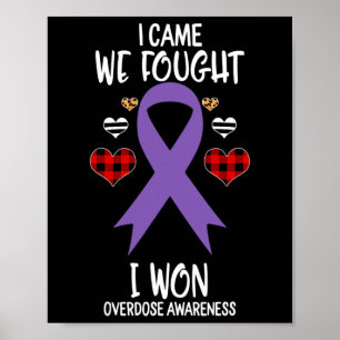 Awareness Ribbon I Came We Fought I Won Christmas Poster