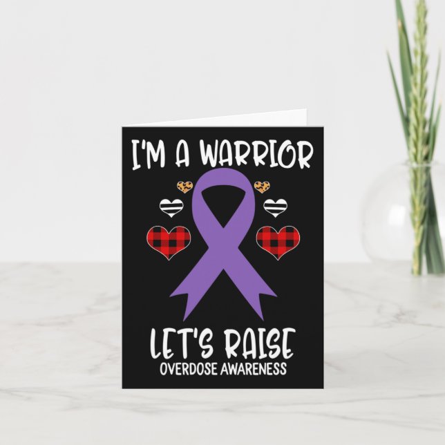 Awareness Ribbon I'm Warrior Let's Raise Support  Card (Front)