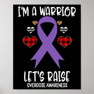 Awareness Ribbon I'm Warrior Let's Raise Support  Poster