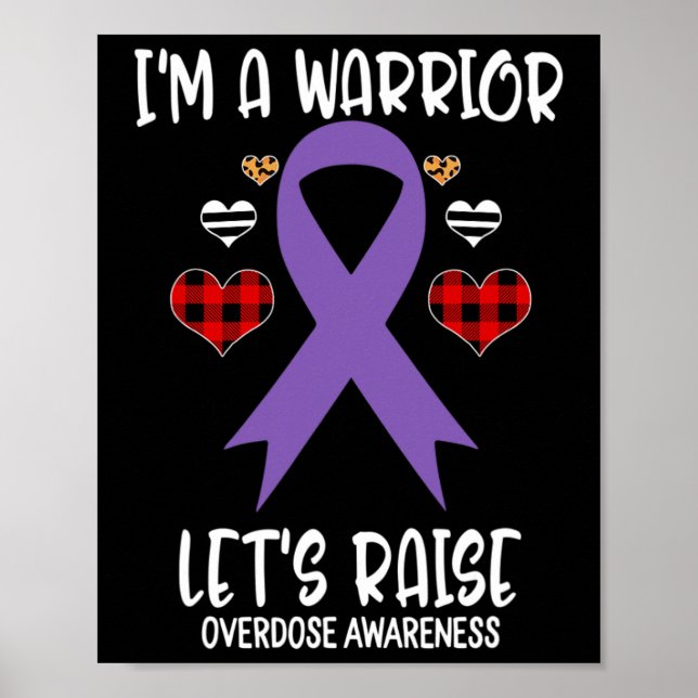 Awareness Ribbon I'm Warrior Let's Raise Support  Poster (Front)