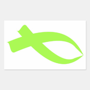 Awareness Ribbon (Lime Green) Rectangular Sticker
