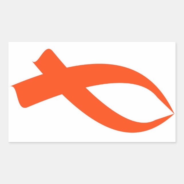 Awareness Ribbon (Orange) Rectangular Sticker (Front)