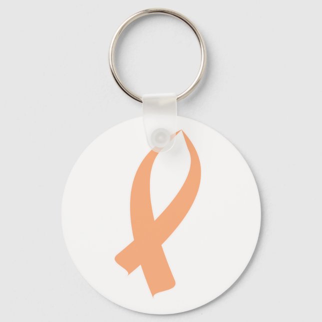 Awareness Ribbon (Peach) Key Ring (Front)