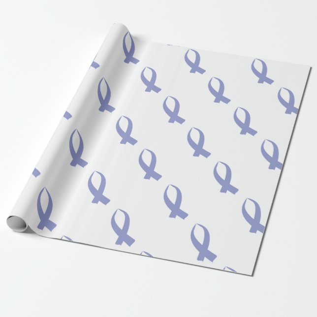 Awareness Ribbon (Periwinkle) Wrapping Paper (Unrolled)