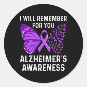 Awareness Ribbon Purple Butterflies  Classic Round Sticker