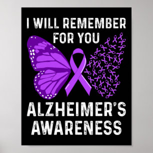 Awareness Ribbon Purple Butterflies Poster