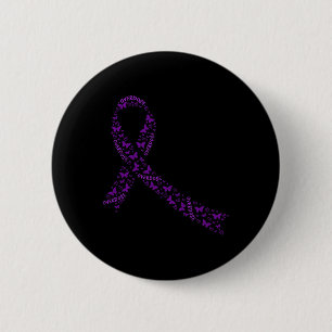 Awareness Ribbon Purple Drug Addiction Recovery 6 Cm Round Badge