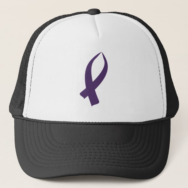 Awareness Ribbon (Purple) Trucker Hat (Front)