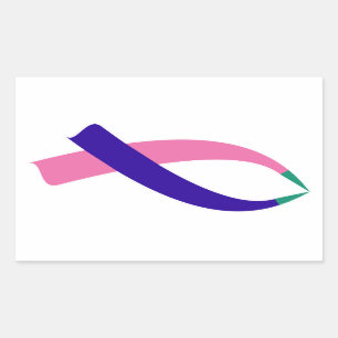 Awareness Ribbon (Thyroid Cancer) Rectangular Sticker