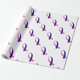 Awareness Ribbon (Thyroid Cancer) Wrapping Paper
