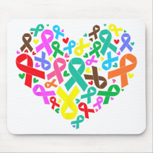 Awareness Ribbons Heart Support Mouse Pad