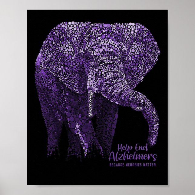 Awareness S And Gifts Purple Elephant  Poster (Front)