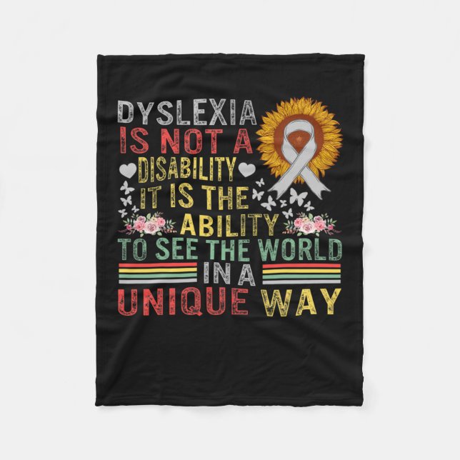 Awareness See World Unique Not Disability Sunflowe Fleece Blanket (Front)