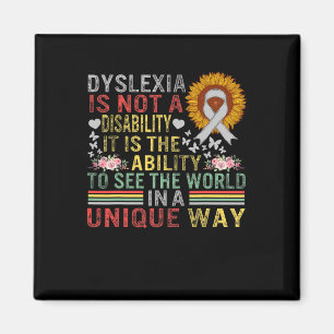 Awareness See World Unique Not Disability Sunflowe Magnet