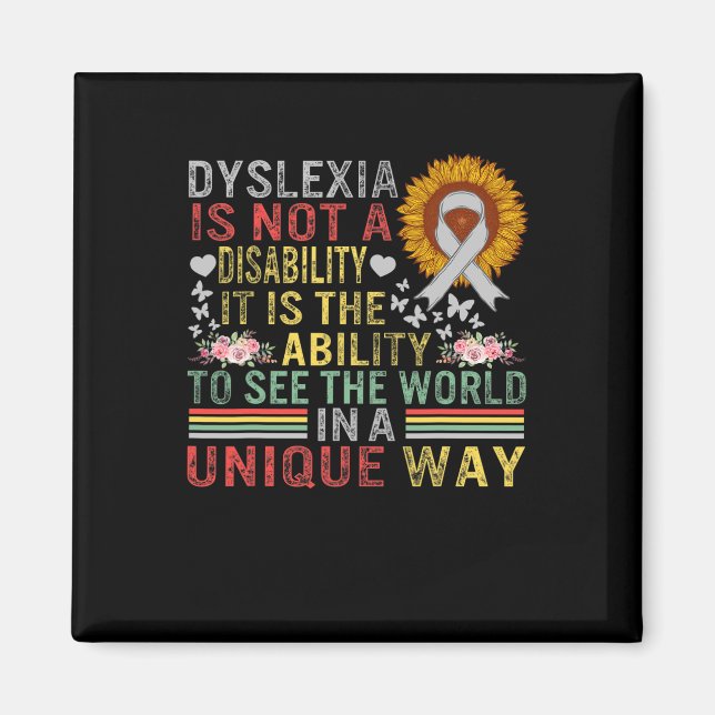 Awareness See World Unique Not Disability Sunflowe Magnet (Front)