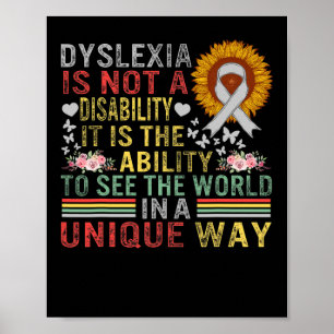 Awareness See World Unique Not Disability Sunflowe Poster