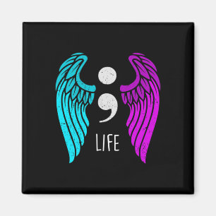 Awareness - Semi Colon Life Angel Magnet