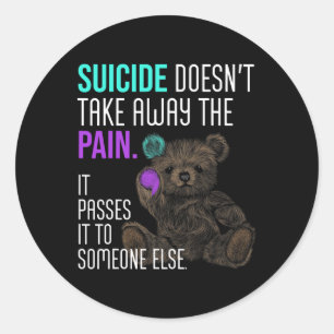 Awareness Semicolon Mental Health Positive Quote Classic Round Sticker