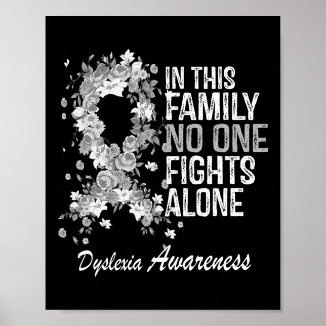 Awareness Shirt Grey Flower Ribbon Awareness  Poster (Front)