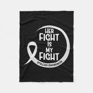 Awareness Silver Ribbon Her Fight Is My Fight  Fleece Blanket