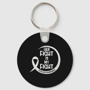 Awareness Silver Ribbon Her Fight Is My Fight Key Ring