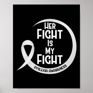 Awareness Silver Ribbon Her Fight Is My Fight  Poster