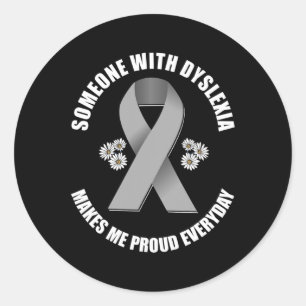 Awareness Silver Ribbon Makes Me Proud Everyday Classic Round Sticker