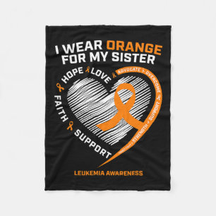 Awareness Sister Gifts Men Women Kids Leukaemia Fleece Blanket