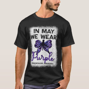 Awareness Spoonie In May We Wear Purple Butterfly T-Shirt