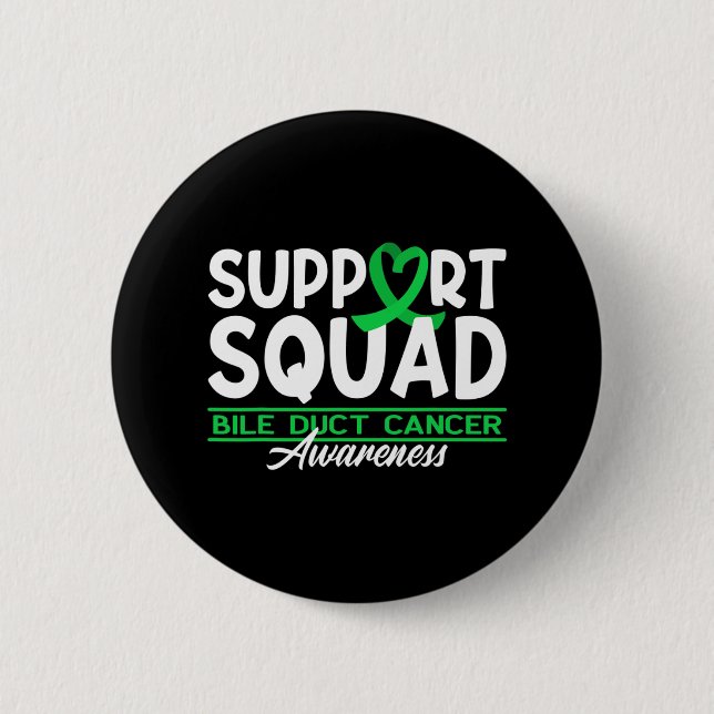 Awareness Squad Cholangiocarcinoma Bile Duct Cance 6 Cm Round Badge (Front)