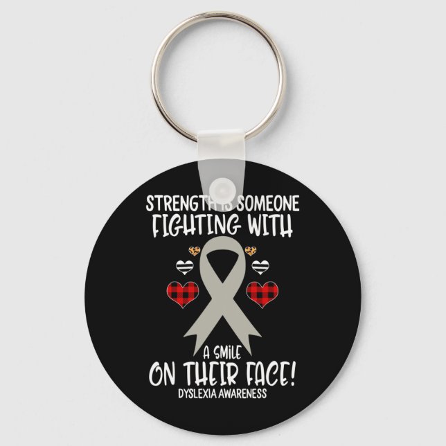 Awareness Strength Is Fighting With Smile  Key Ring (Front)