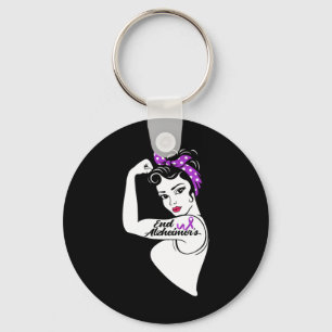 Awareness Strong Purple Ribbon Women Bandanna Gift Key Ring