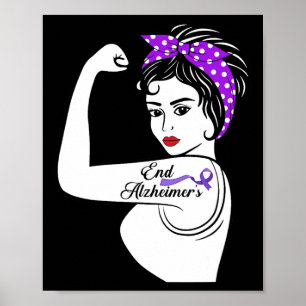 Awareness Strong Purple Ribbon Women Bandanna Gift Poster