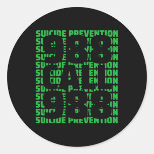 Awareness Suicide Prevention 988 Classic Round Sticker