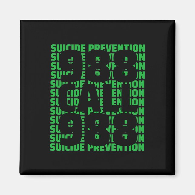 Awareness Suicide Prevention 988  Magnet (Front)