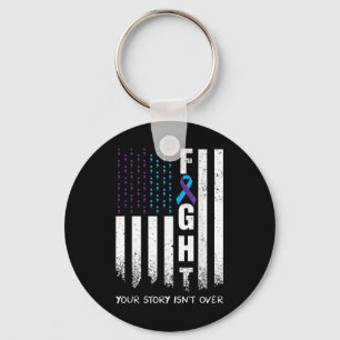 Awareness Suicide Prevention Ribbon Fight American Key Ring