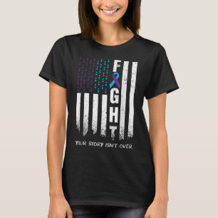 Awareness Suicide Prevention Ribbon Fight American T-Shirt