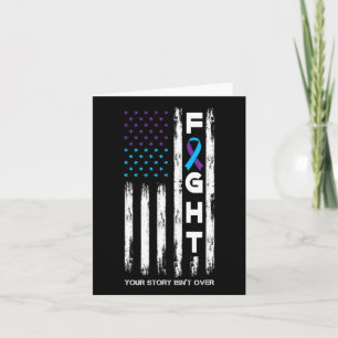 Awareness Suicide Prevention Ribbon Fight Distress Card