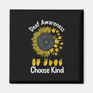 Awareness Sunflower Choose Kind Yellow Ribbon Asl Magnet