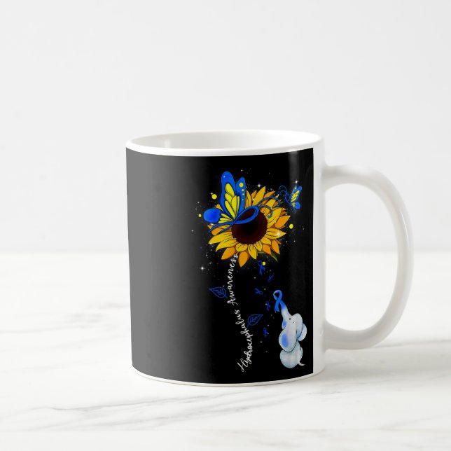 Awareness Sunflower Elephant Men  Coffee Mug (Right)