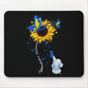 Awareness Sunflower Elephant Men Mouse Pad