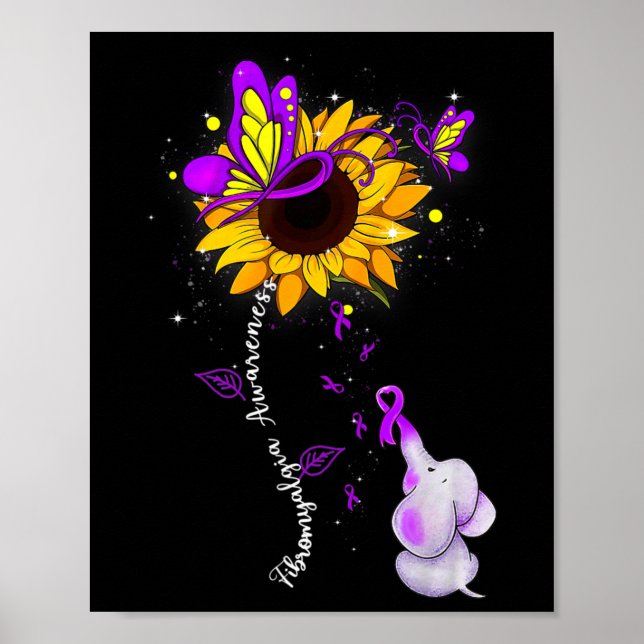 Awareness Sunflower Elephant Men  Poster (Front)