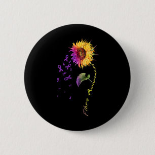Awareness Sunflower Fibro 6 Cm Round Badge